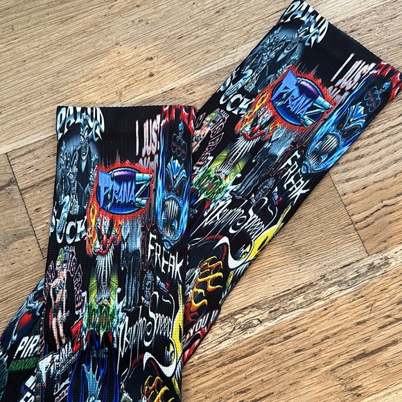 PiranaZ Psycho Speed Logo Knee High Over the Calf Racing Socks Unisex - Picture 7 of 11